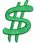 Dollar Sign Machine Embroidery Design 