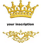 Crown and Pattern Machine Embroidery Design 
