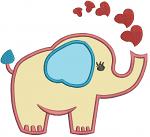 Elephant and Heart Applique Machine Embroidery Design Instant Download Digital File Stabilization required 