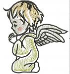 Cute angel with wings Machine Embroidery Design 
