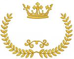 Crown and Laurel Wreath Machine Embroidery Design 
