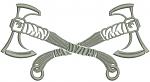 Crossed Viking Axes Machine Embroidery Design, Norse Battle Axe Emblem Digital File  