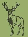 Stately Full-Body Stag Silhouette Embroidery Design 