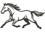 Running Mustang Horse Machine Embroidery Design, Wild Stallion Digital File  