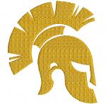Antique Roman Greek helmet machine embroidery design 