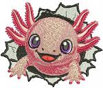 Cute Axolotl Machine Embroidery Design Pattern, Adorable Axolotl Pet Embroidery, Digital Download, Instant Download, Embroidery File