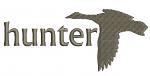 Duck Hunter Typography Machine Embroidery Design, Flying Mallard Silhouette Digital File 