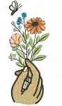 Wildflower Bouquet Machine Embroidery Design, Hand Holding Flowers Pattern, Aesthetic Botanical Embroidery File, Kitchen Towel Design 25052026