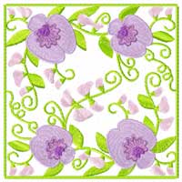 Sweet Pea Flowers Machine Embroidery Design