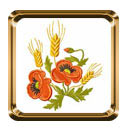 Poppies and wheat machine embroidery designs set