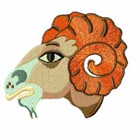 Zodiac Machine Embroidery Design: Aries