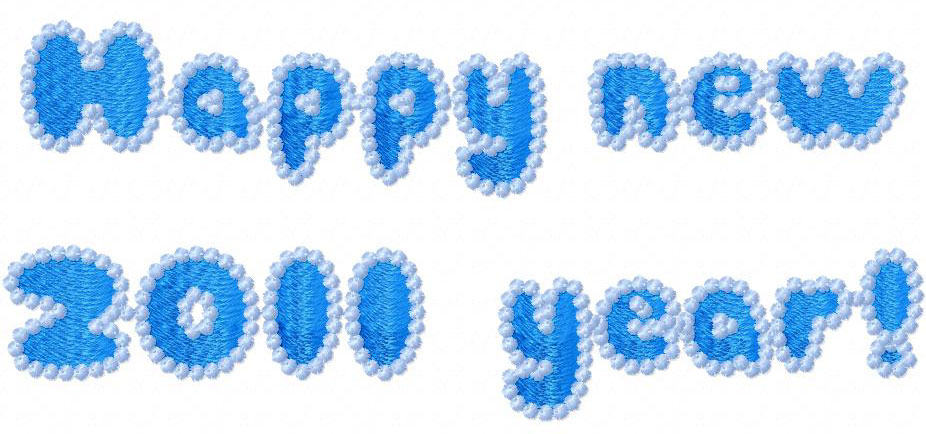 Snowflake Happy New Year Font Machine Embroidery Design  