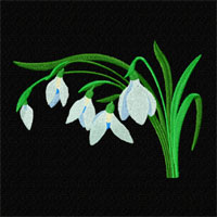 Garden #2 8 Flowers embroidery designs set 5x7 snowdrop  