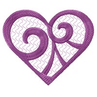 Elegant Valentine Hearts Machine embroidery designs 4x4  