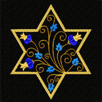 Star of David 12 Machine Embroidery Designs set 5x7  