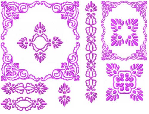 Barocco Ornaments Machine Embroidery Designs set