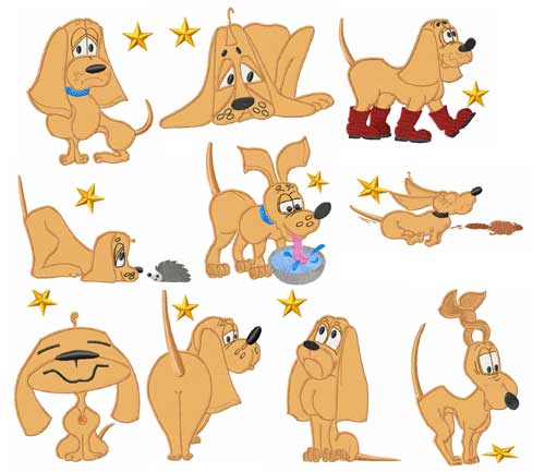 Dogs 10 Applique Machine Embroidery Designs Set 5x7 