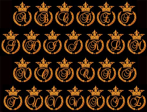 Crowns Monograms Machine Embroidery Designs 4x4
