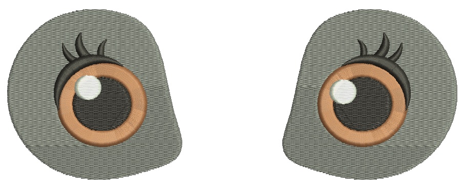Doggy, Bear Toy Eyes - Left & Right Pair | Machine Embroidery Design for Soft Toy