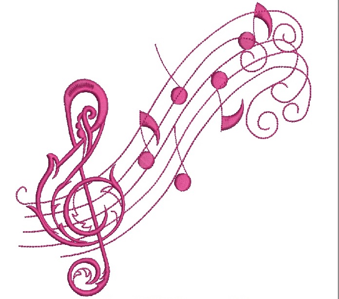 Musical Notes, Music, Notes Machine Embroidery Design 