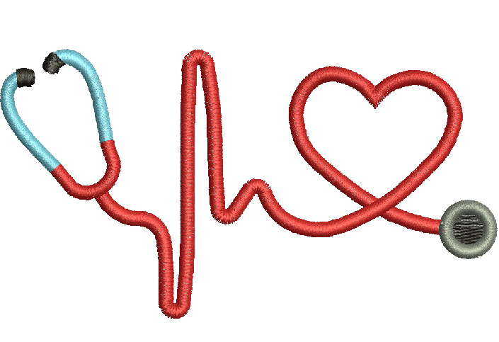 Stethoscope Monogram Frame Machine Embroidery Design - Medical Pattern 