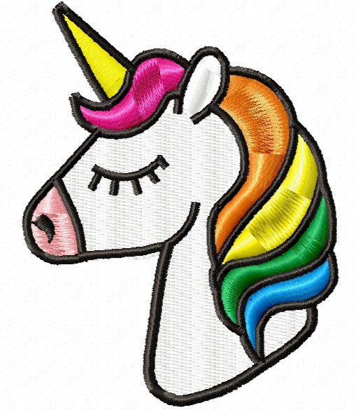 Rainbow Unicorn Machine Embroidery Design