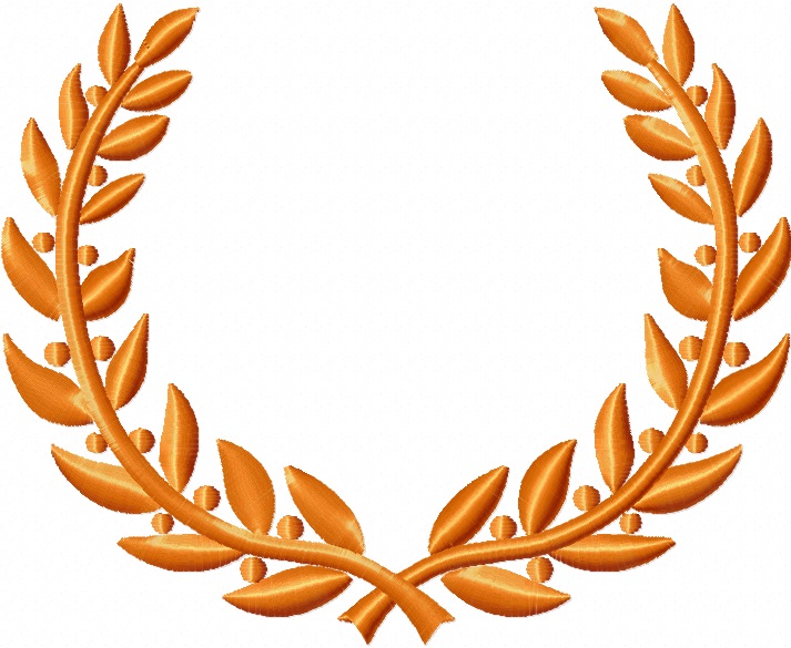 Gold Laurel Wreath Machine Embroidery Design 