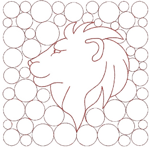 Quilt Lion Machine Embroidery Design  