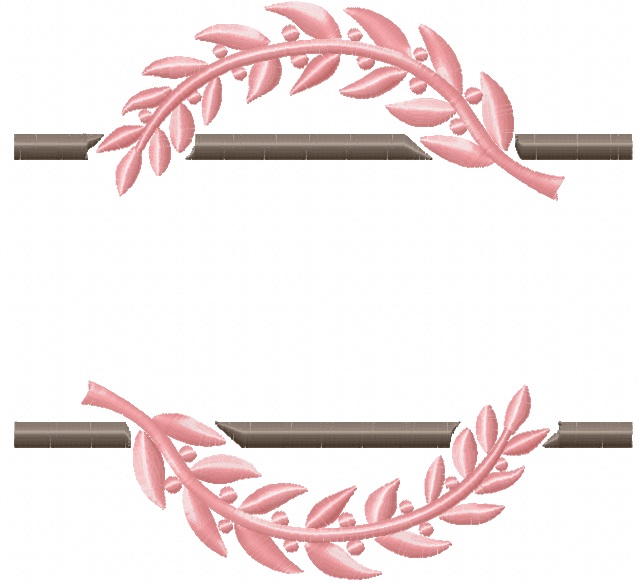 Laurel Wreath Name Frame Machine Embroidery Design 