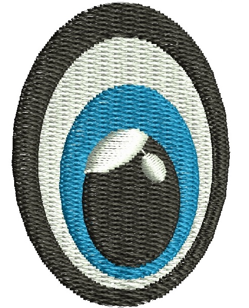 Oval Blue Eye Machine Embroidery Design