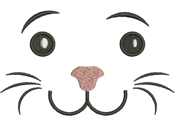 Cute Easter Bunny Face Machine Embroidery Design  