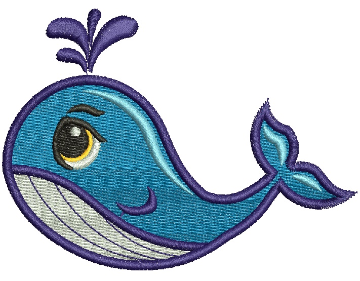 Whale Machine Embroidery Design