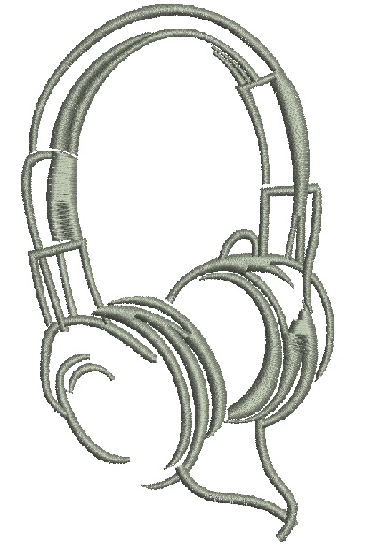 Headphones Machine Embroidery Design