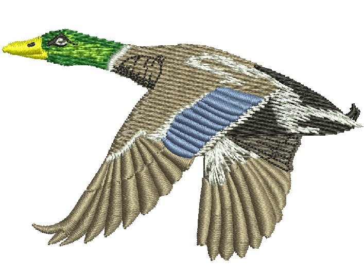 Flying Duck Machine Embroidery Design 