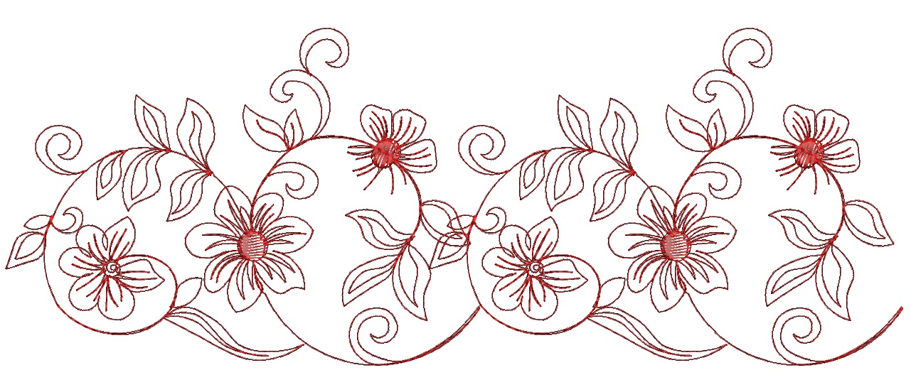 Border Embroidery Pattern, Festoon Machine Embroidery Design 