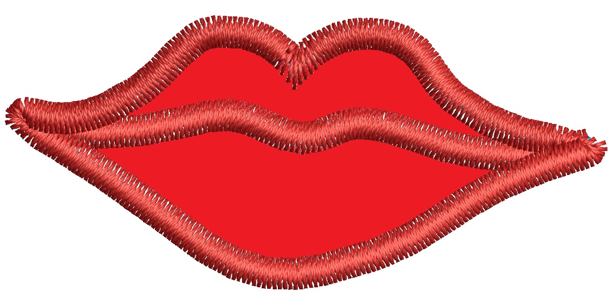 Lips Applique Machine Embroidery Design