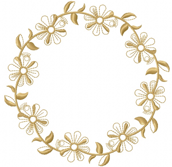 Floral Rustic Frame | Floral Frame for Monogram Machine Embroidery
