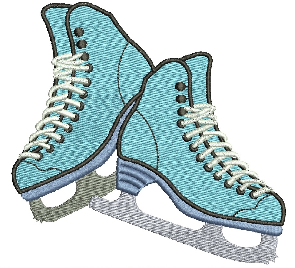 Ice skates Machine Embroidery Design 