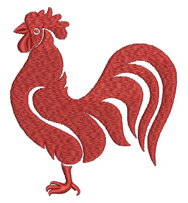 rooster Design machine embroidery design 