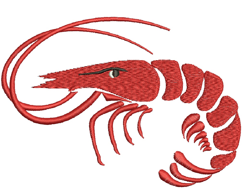 Shrimp  Machine Embroidery Design 