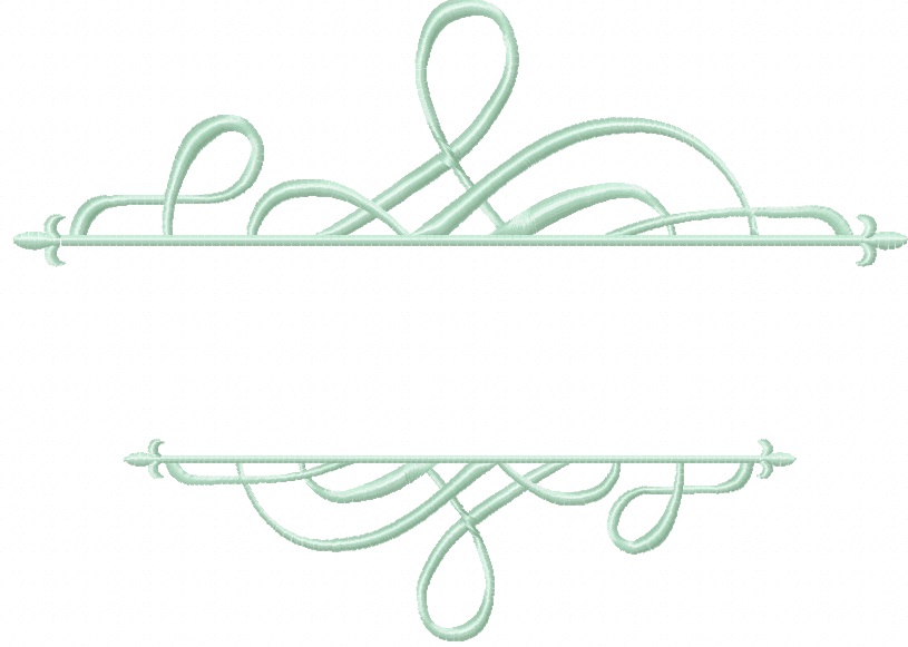 Decorative curls Name Frame Machine embroidery design - instantly download 