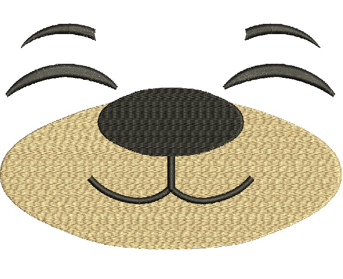 Muzzle with closed eyes  Machine Embroidery Designs, instantly download 
