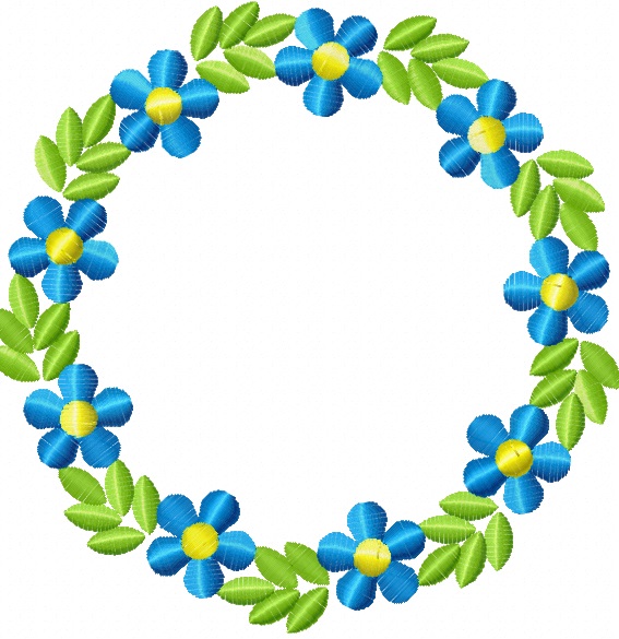 Round frame for monogram - Letters not included Machine Embroidery Design 