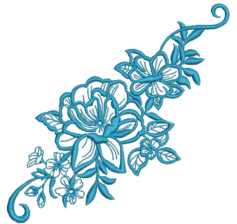 Floral corner  Machine embroidery design - instantly download 