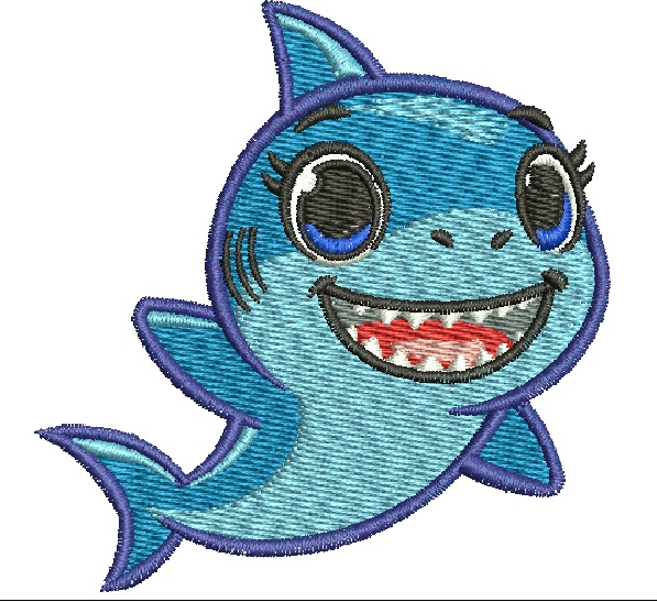 Baby Shark machine embroidery design, instantly download 
