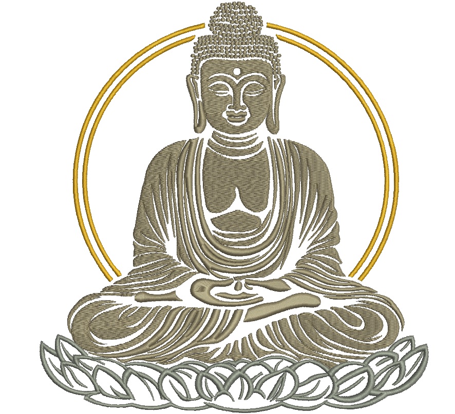Buddha Machine Embroidery design 