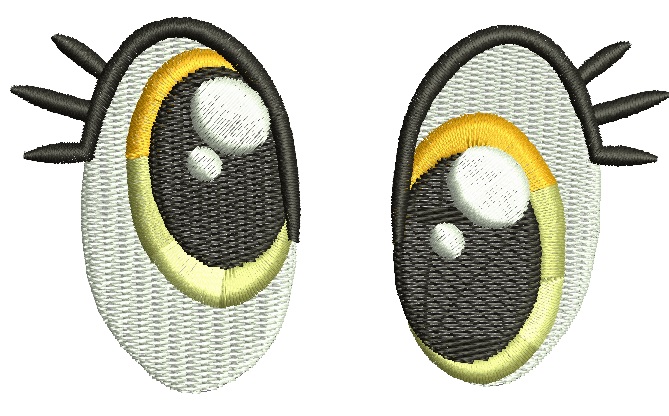 Cartoon toy eyes (soft plush doll) pair, separately, left and right  Machine Embroidery Designs, instantly download