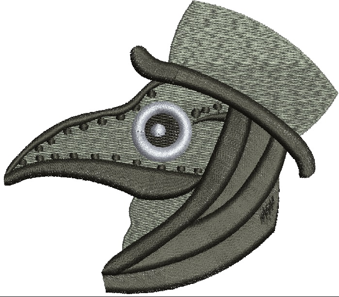Plague Doctor Machine Embroidery Design, instantly download 