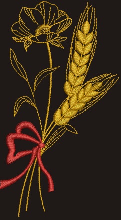 Poppies, wheat ear, summer bouquet machine embroidery design - lightweight, not  dense stitches. 