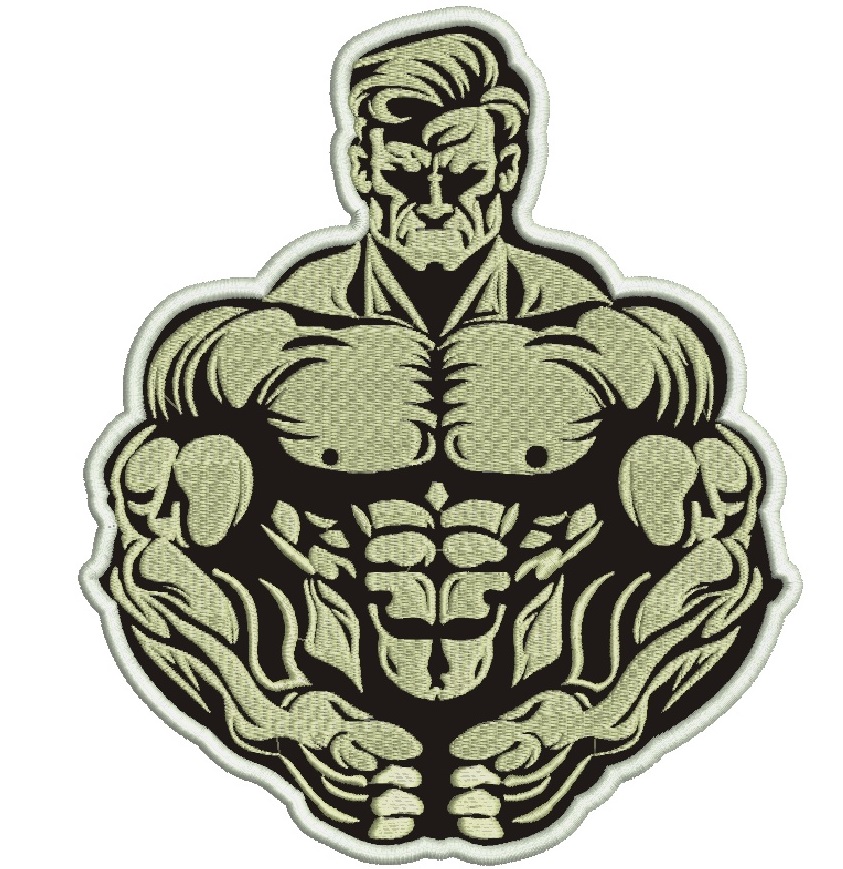 Body builder applique Machine Embroidery Design, Instant Download  